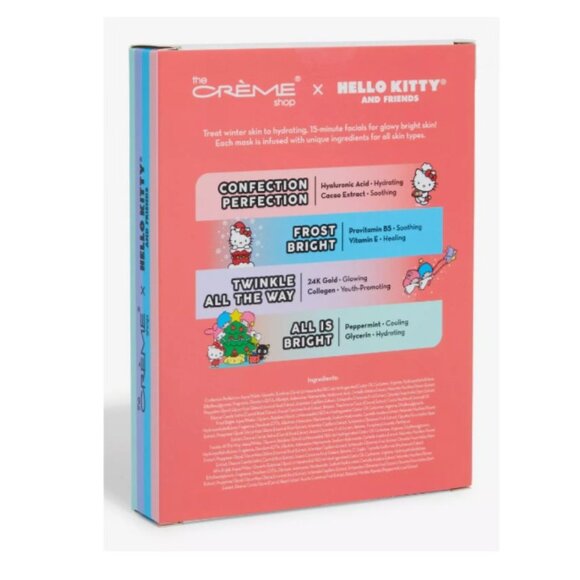 The Creme Shop Hello Kitty And Friends Hello Holidays Essence Sheet Mask Set NEW - Picture 3 of 3